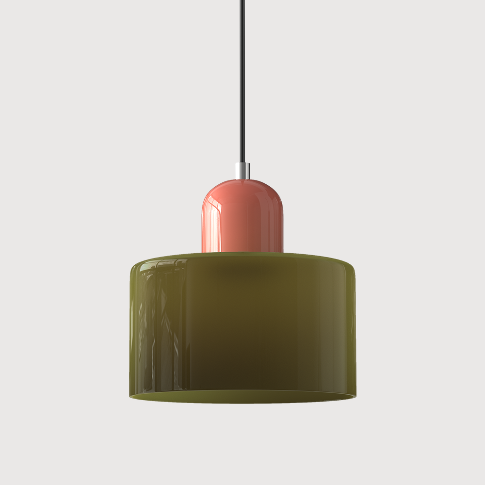 Modern Small Green Bauhaus Glass Pendant Light