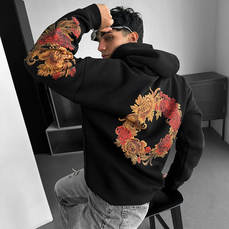 Oversized Chrysanthemum Hoodie