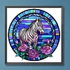 Diamond Painting-DIY Full Round Drill Stained Glass Zebra