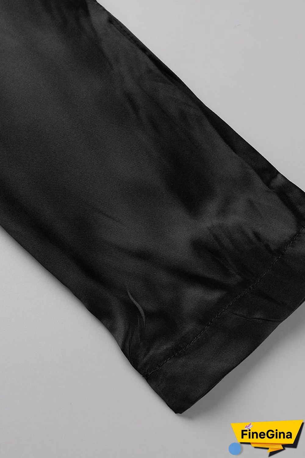 Black Casual Solid Patchwork Fold O Neck Straight Dresses