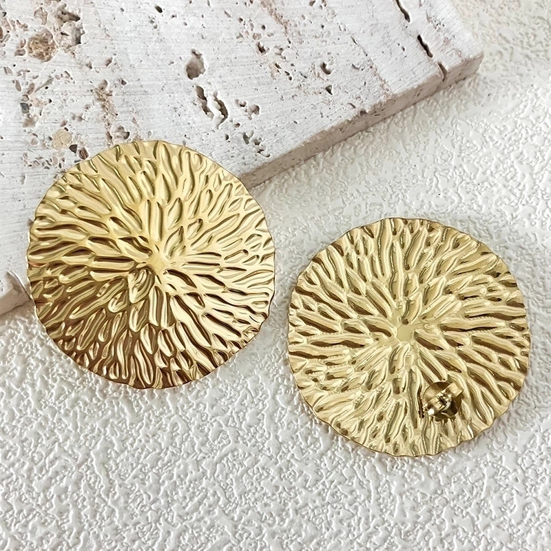 Exaggerated Minimalist Roman Style Round 304 Stainless Steel 14K Gold Plated Plating Rings Earrings