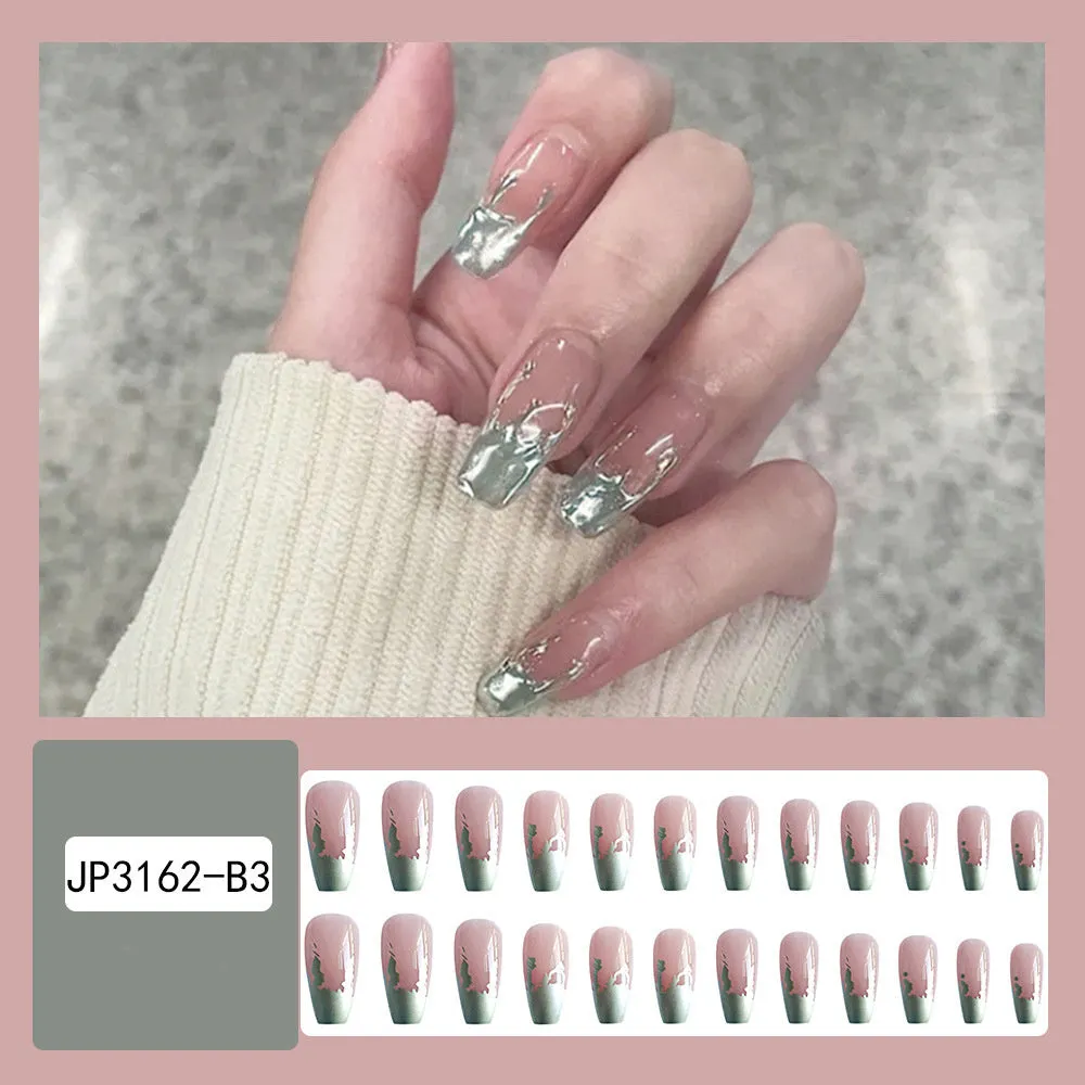Women's Art Removable Fake Nail Wearing Armor Long Trapezoid Wearable Nail
