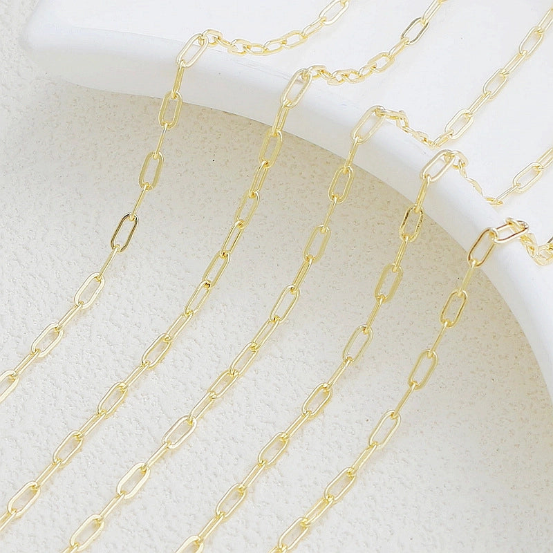 1 Piece Copper 14K Gold Plated Solid Color Chain