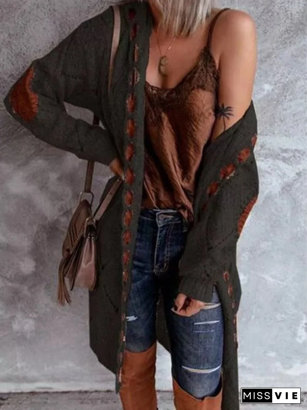 Hooded Knitted Cardigan P12363