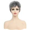 Pixie Cut Granny Grey Short Wigs