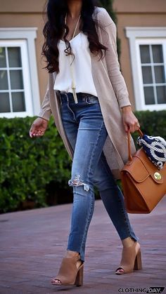 Fashionable Long Knitted Cardigan