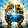 Luxury AB Velvet Diamond Painting Kit - Earth Climate Bottle