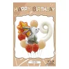 Retro Cream Caramel Cartoon Bunny Bear 0 - 9 Numbers Latex Aluminum Film Balloons Flags Package Kids Birthday Party Decors