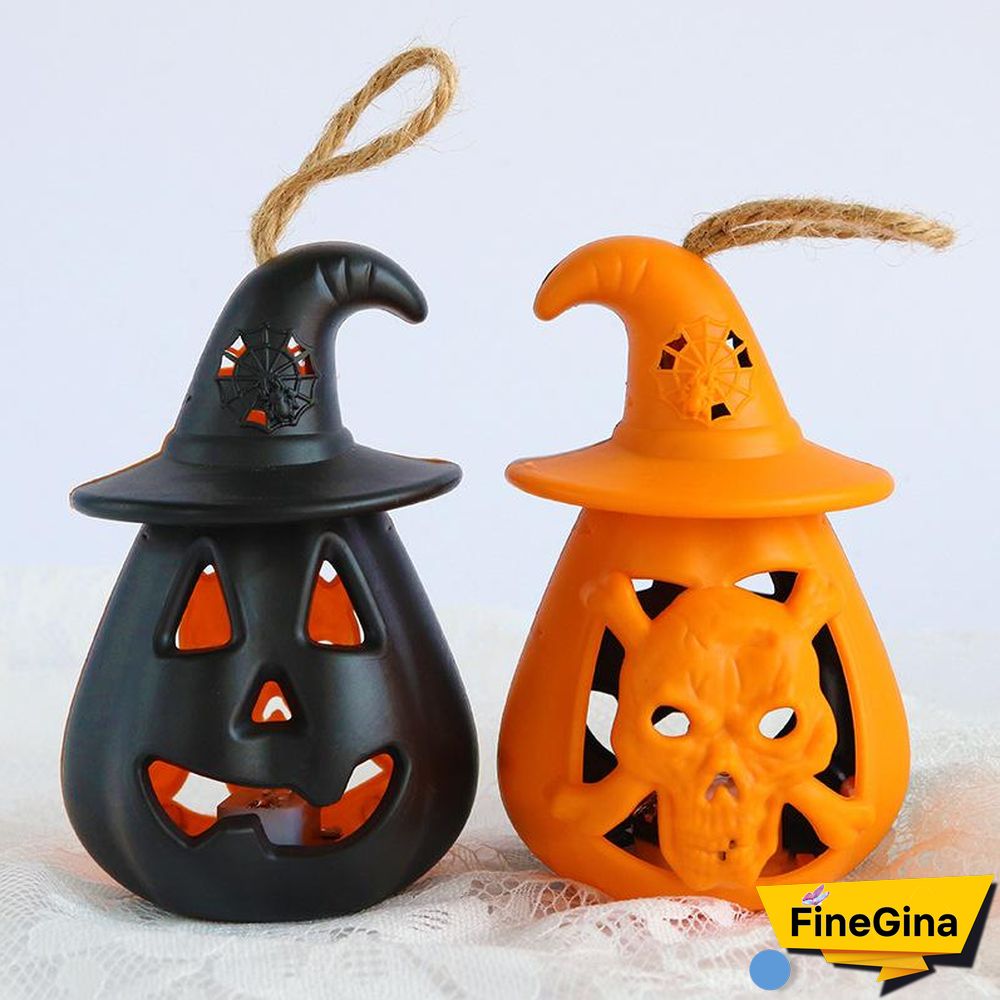 Skeleton Designed Halloween Gradient Color Pumpkin Lights