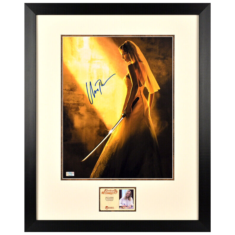 Uma Thurman Autographed Kill Bill The Bride 11x14 Framed Photo Poster painting