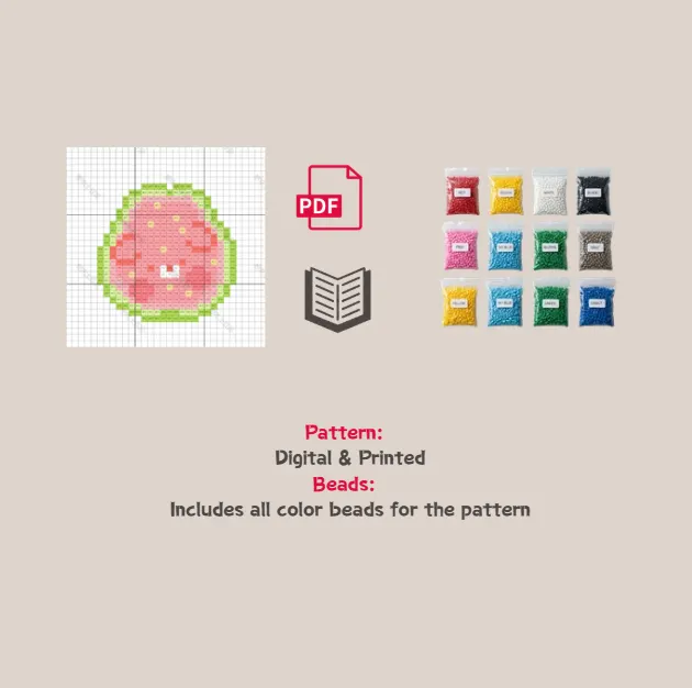 Green Guava Puppy Pixel Pattern Fuse Bead Kit  | Cute DIY Fuse 385 Beads Set