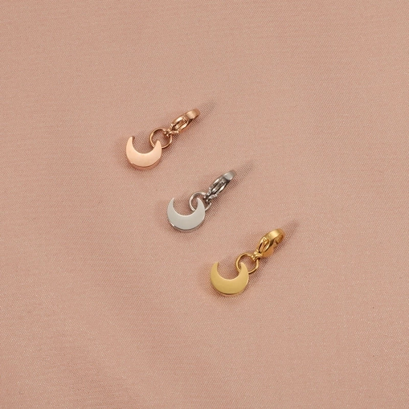 1 Piece 304 Stainless Steel Moon Pendant