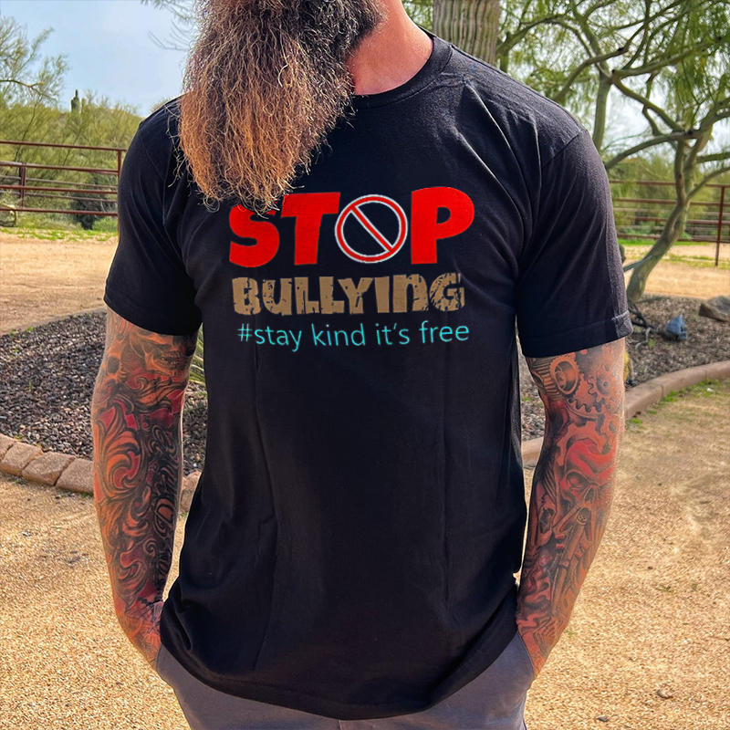 Livereid Stop Bullying Stay Kind It's Free Print Men's T-shirt - Livereid
