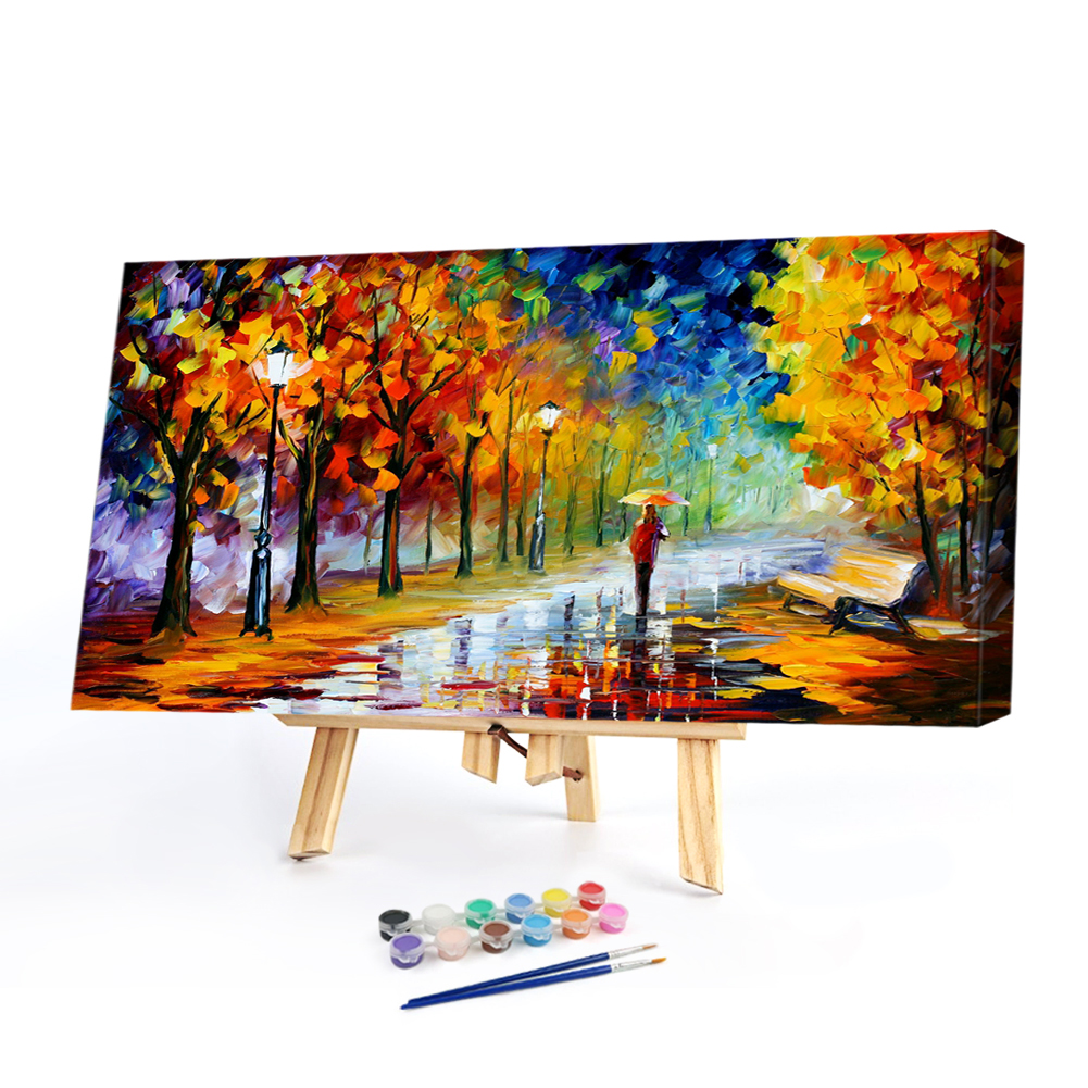 

80*40CM - Paint By Numbers - Rainy Street (Big Size), 501 Original