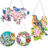 5D DIY Special Shaped Diamond Painting Christmas Hanging Wreath With Lamp String Kit