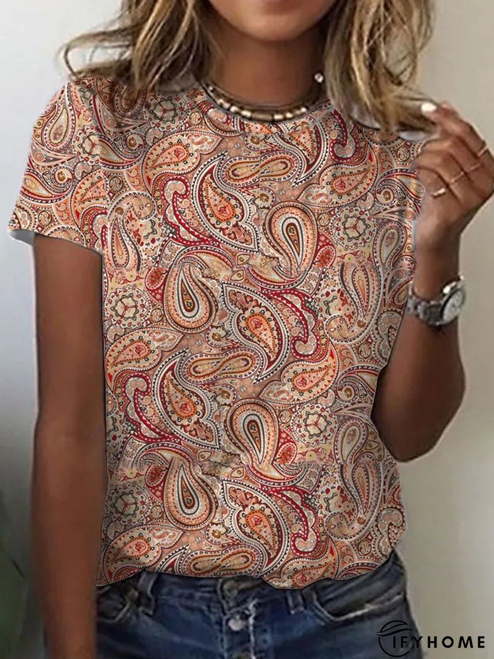 Paisley Vintage Short Sleeve T-Shirt | IFYHOME