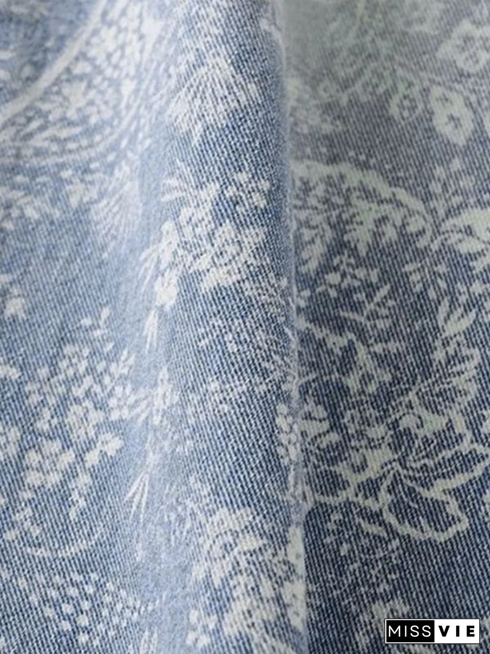 Faded Wash Floral Boyfriend Jeans