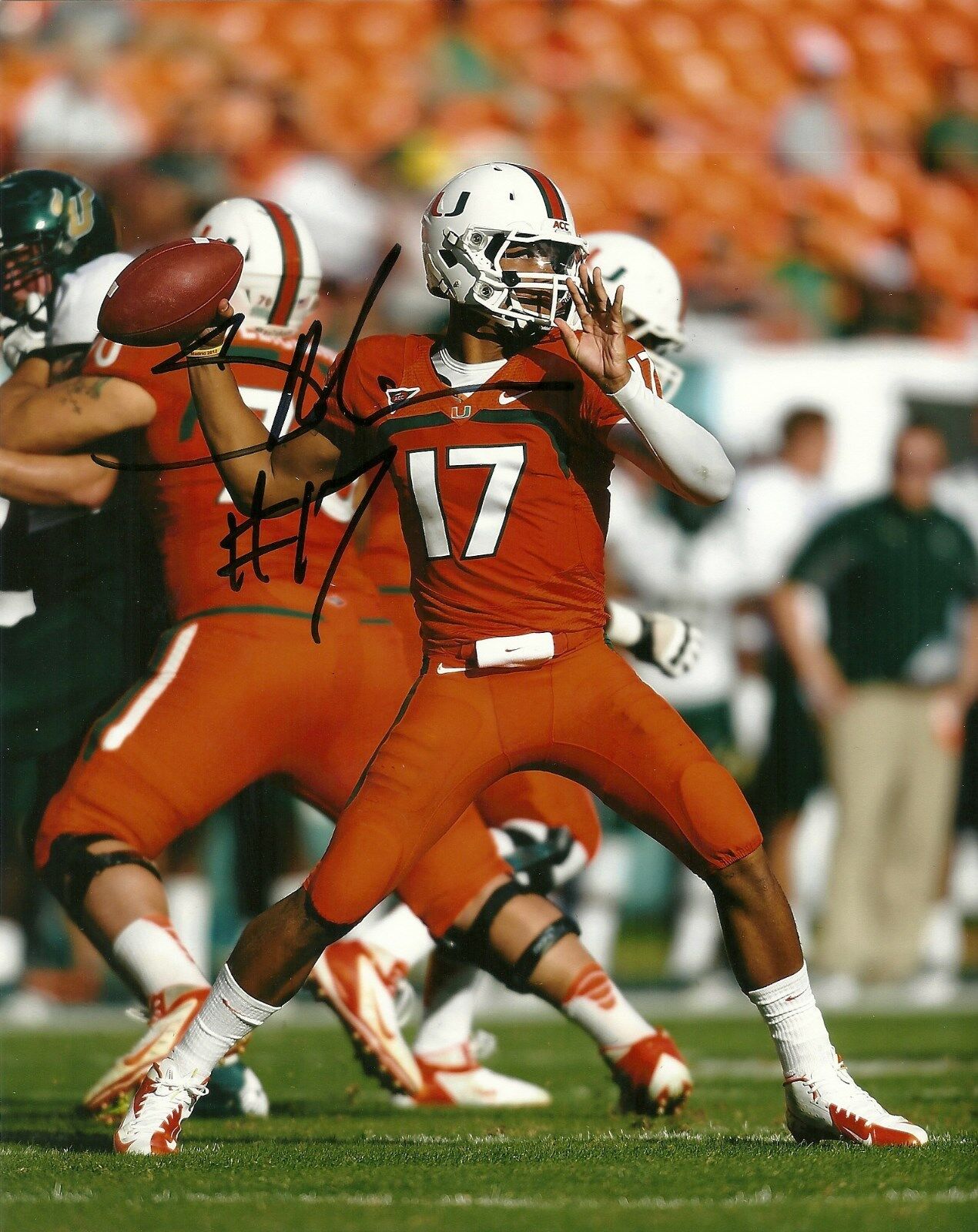 STEPHEN MORRIS HAND SIGNED MIAMI HURRICANES 8X10 Photo Poster painting W/COA