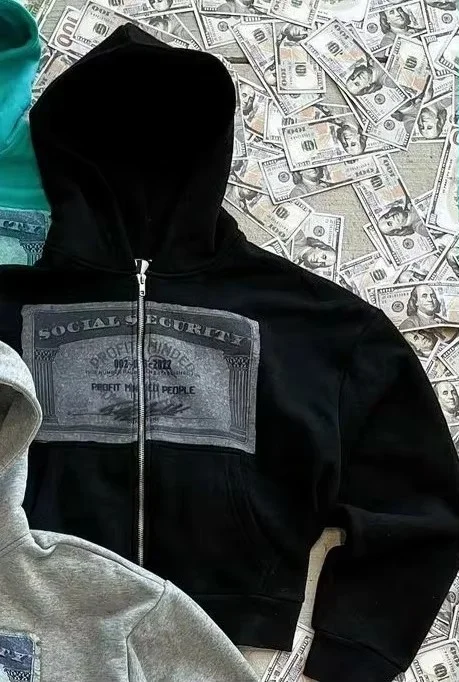 Aonga 2000s Retro Men's and Women's Hoodies Printed Personalized Patterns Y2K Style Streetwear Hooded Cardigan Long Sleeve New Tops aonga