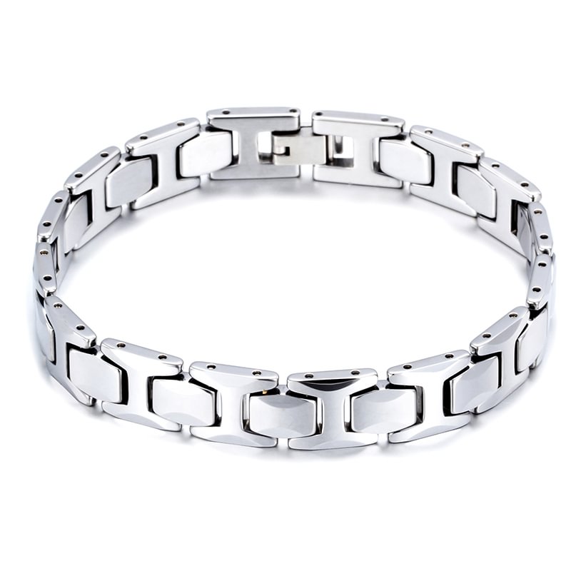 Women's Or Men's Real Tungsten Carbide Hologram Energy Bracelets Unisex Fashion 215mm Link Chain Bangles For Mens And Womens