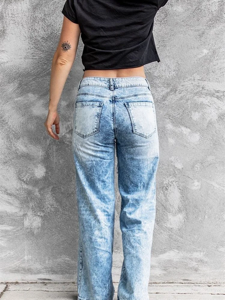 Ripped Wide Leg Jeans