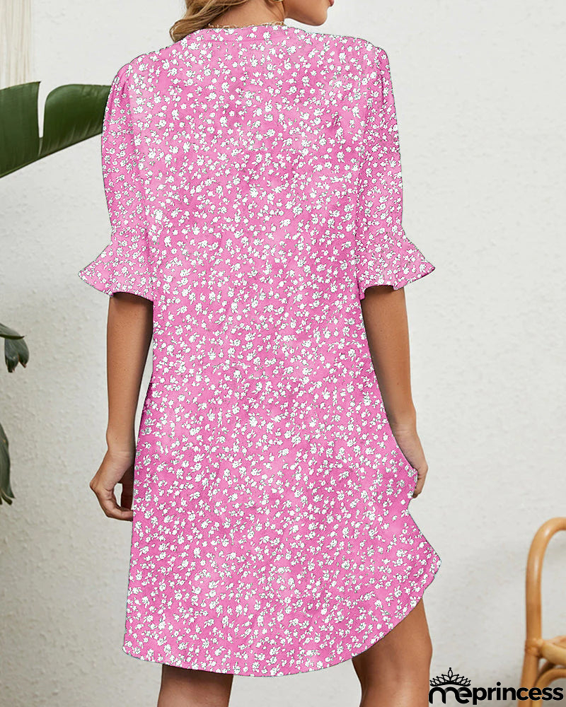 Green floral dress for women