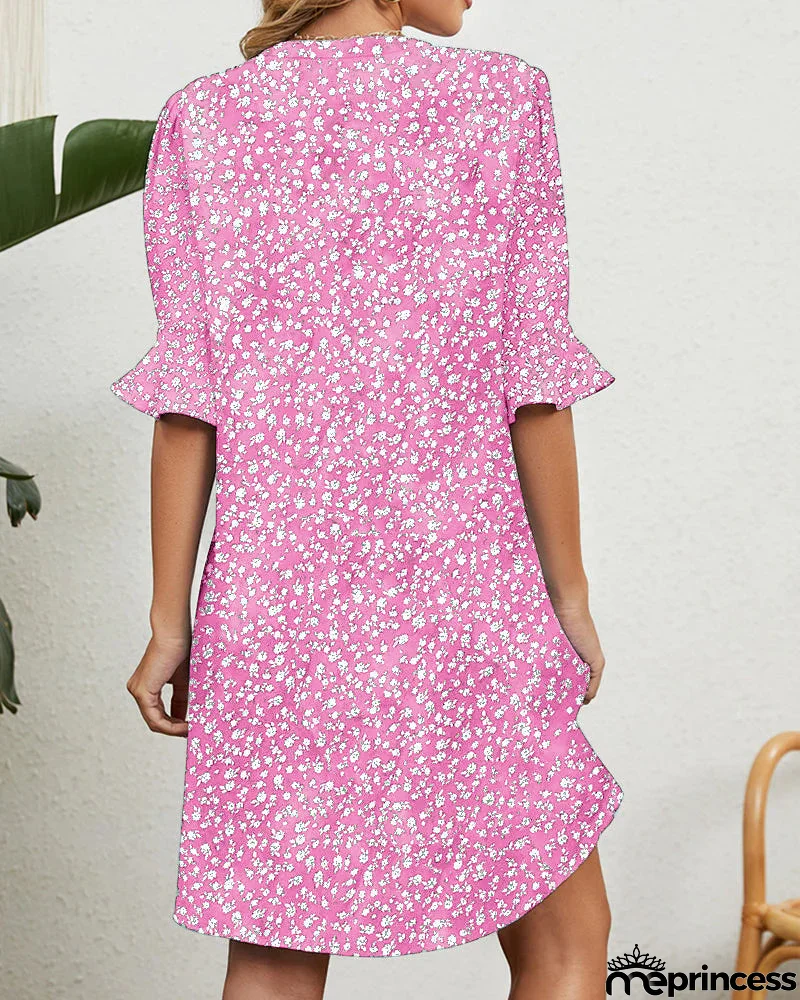 Green floral dress for women