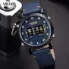 MEGIR Roller Design Men's Personality Creative Watch Trendy Black Technology Cool Concept Design Stainless Steel Strap