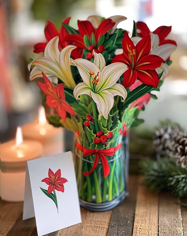 Explosions Creative 3D Stereo Greeting Card Mother’s Day Paper Flowers In Hand Thank You Gift Greeting Card