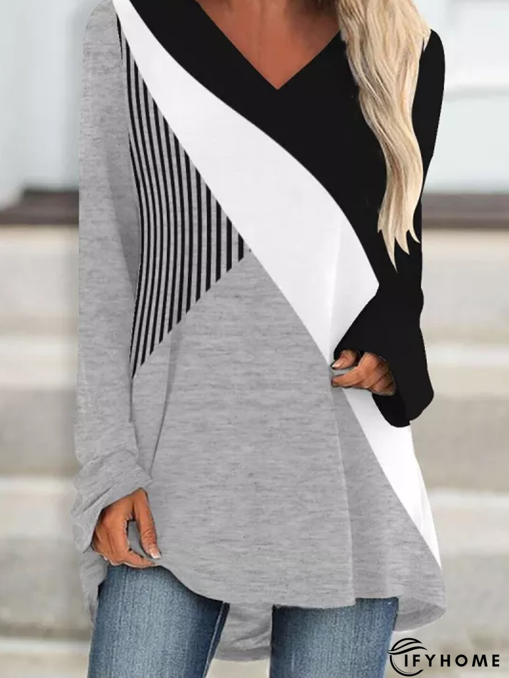 Casual Geometric T-Shirt TUNIC | IFYHOME