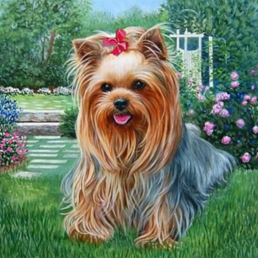 

30*30CM - Lovely ​Dog - Round Drill Diamond Painting, 501 Original