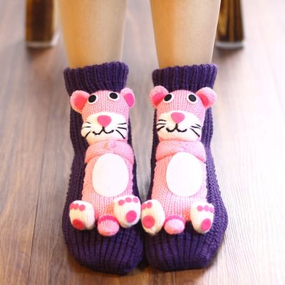 Pink Tigger Knit Socks