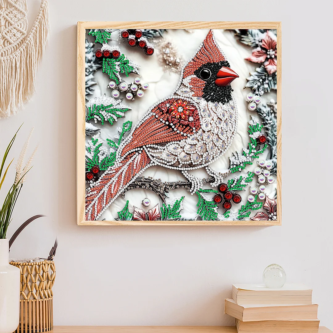 Cardinal - Partial Special Shaped Drill Diamond Painting Kits (Canvas|30*30cm)