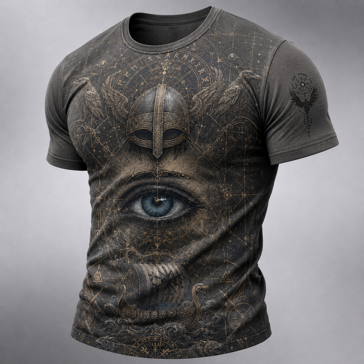Norse Mythology Viking-Print Men's Casual Top