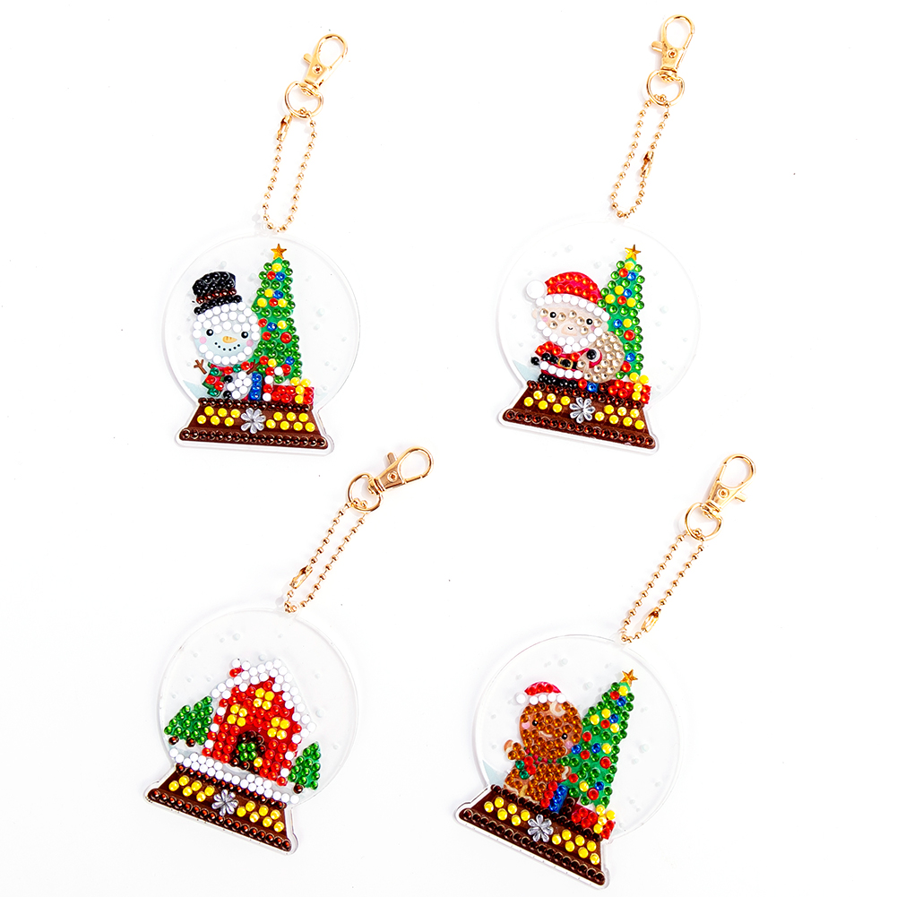 

4pcs Christmas - 5D DIY Craft Keychain, 501 Original