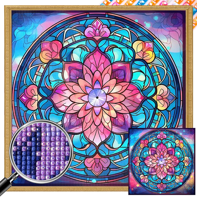 Partial AB Drill - Full Square Diamond Painting - Mandala Pattern 40*40CM