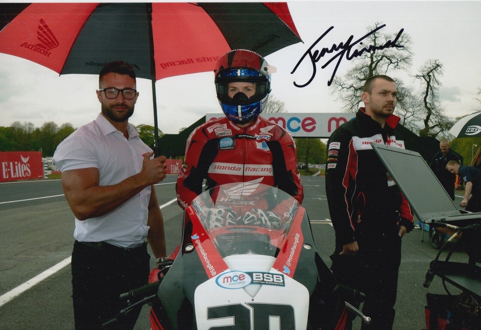 Jenny Tinmouth Hand Signed Honda 12x8 Photo Poster painting 3.