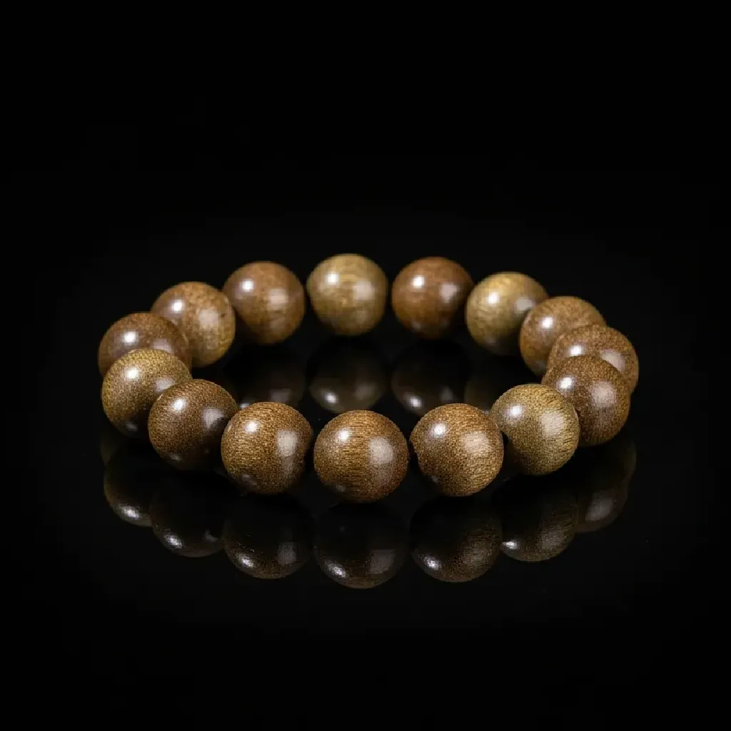 JiStones Royal Golden Silk Nanmu Bracelet | Luxury Wood Wristwear