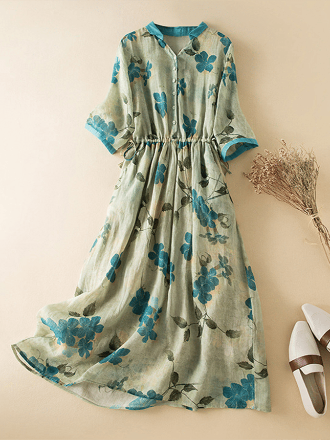 Women's Vintage Floral Design Dress