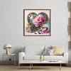 (US Local)Heart Peony -11CT Stamped Cross Stitch Kit(40x40cm)