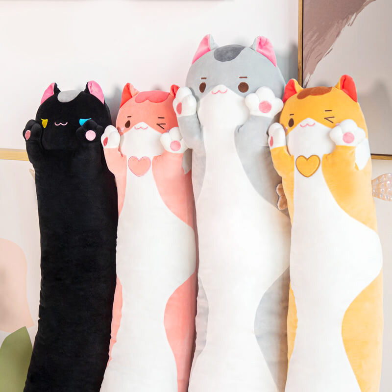 Long cat plush pillow giant stuffed animals squishy toys for sale