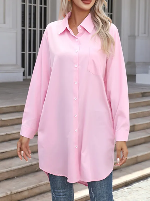 Lace-Up Pleated Printed Split-Joint Tied Waist Irregular clipping Long Sleeves Lapel Shirt Dress Maxi Dresses
