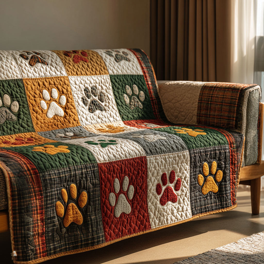 Sweet Paw Cottage Quilted Sofa Cover NCU0PT10902 everthome
