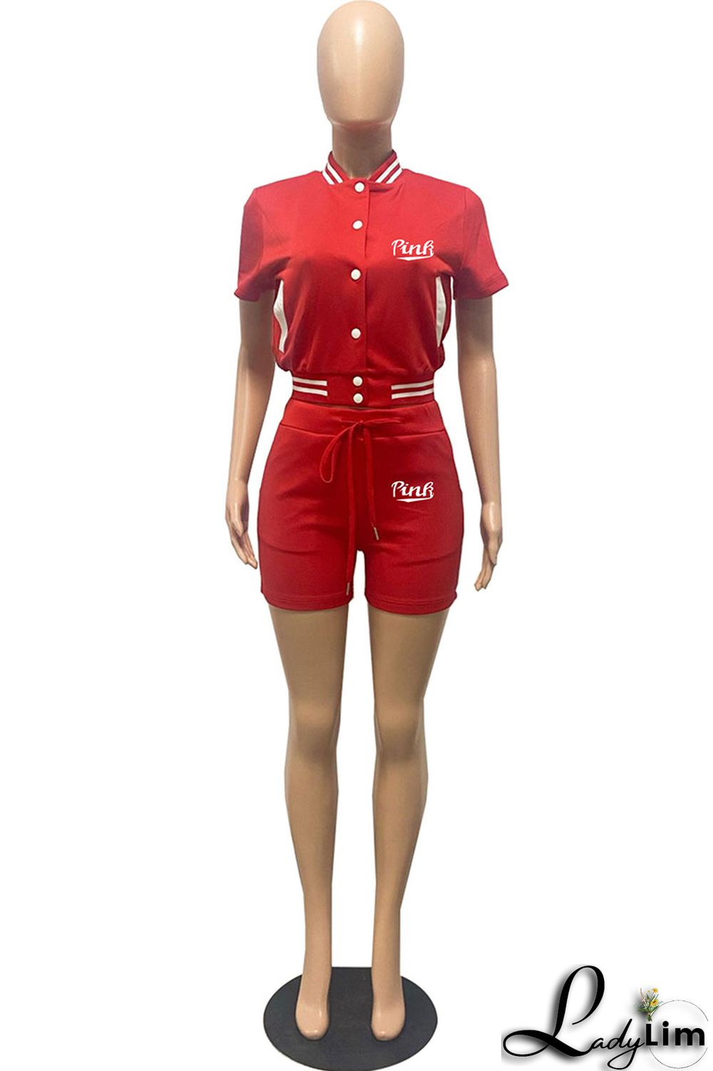 Black Casual Letter Print Patchwork O Neck Short Sleeve Two Pieces