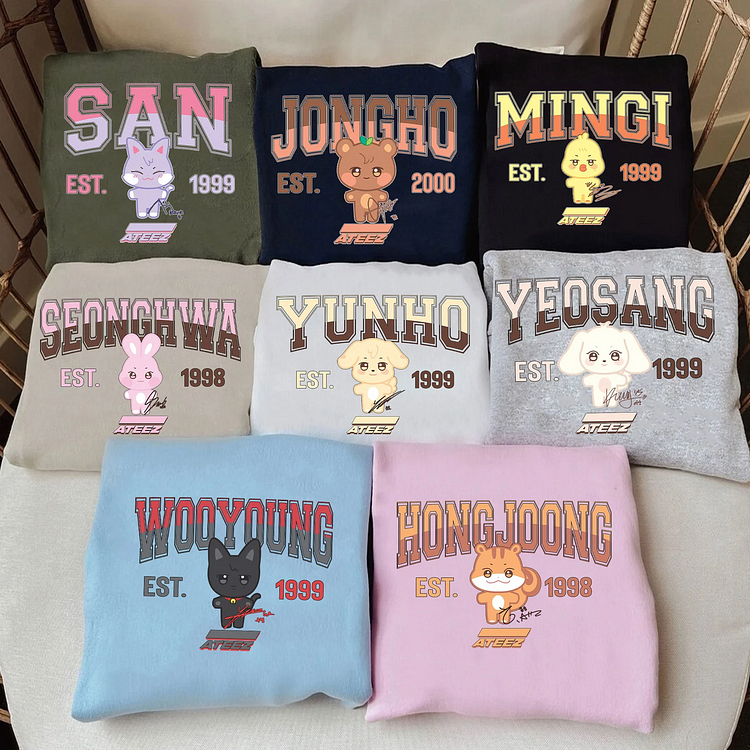 Ateez Members Aniteez Cartoon Sweatshirt officialateezshop