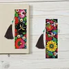 2pcs 5D DIY Special Shaped Diamond Painting Leather Flower Tassel Art Book Marks