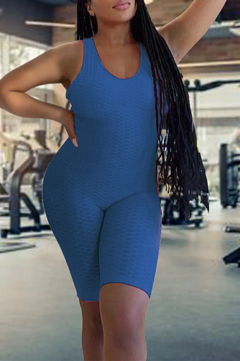 Sexy Solid Split Joint Backless Halter Skinny Jumpsuits