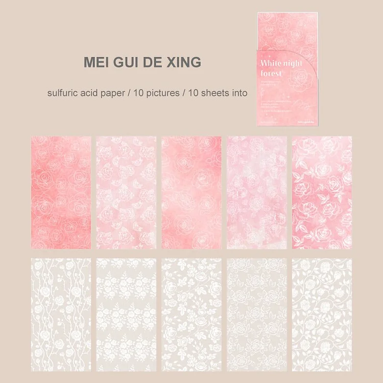 JOURNALSAY 10 Sheets Large Size Sulfate Paper Material Paper DIY Journal Decoration Memo Pad