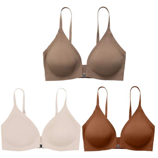 (3 vnt = 39€) Priekinis mygtukas šilko liemenėlė be plieninio žiedo 细肩内衣 James Yang