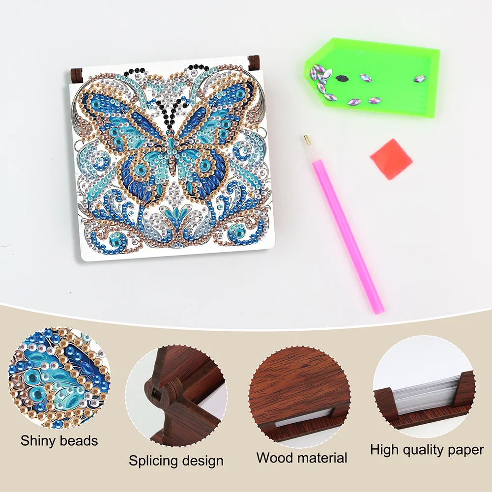 DIY Flower Butterfly Diamond Painting Note Box Paper 160 Sheets of Paper for DIY Art Craft